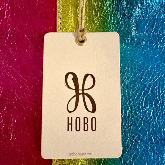 NEW HOBO Rainbow Metallic Leather Pride Tote Bag - Picture 6 of 7
